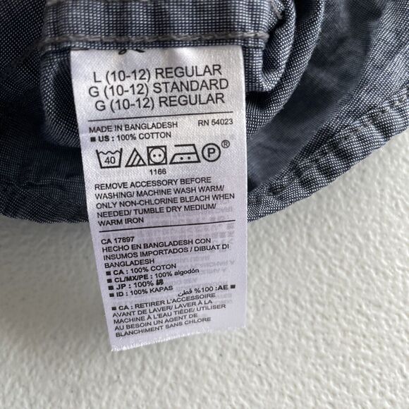 Old Navy Boys Long Sleeve Button Down Shirt Kids Size L (10-12) Regular Fit Blue - Picture 4 of 10